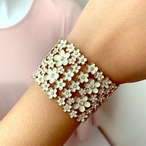 Ivory Floral Cuff Bracelet